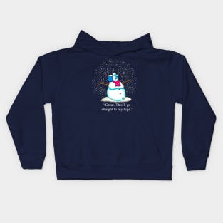 Funny Christmas Snow Woman Diet Cartoon Humor Kids Hoodie